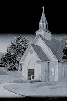 Laser etched picture of a church